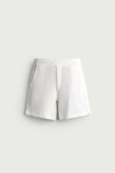 JOGGING-BERMUDASHORTS MIT WAFFELSTRUKTUR - Cremefarben von Zara