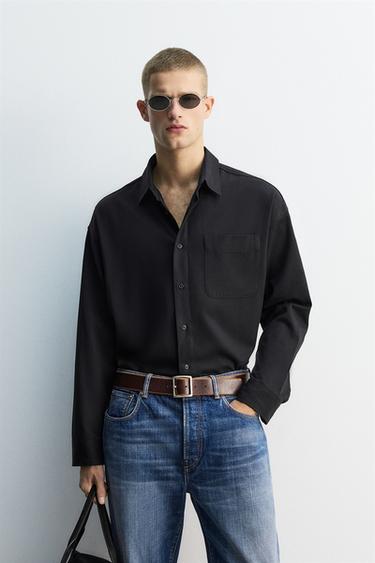 LIMITED EDITION FLOWING RELAXED FIT SHIRT - Black by Zara