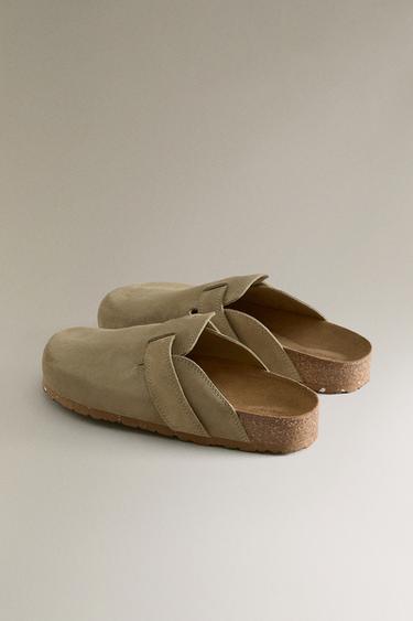 SABOTS CUIR LANIÈRE - Vert de Zara - Image 4