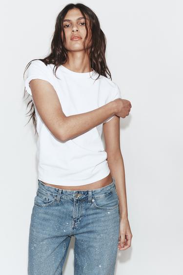 TRF LOW-RISE STRAIGHT JEANS WITH SHIMMER - Navy blue by Zara - Image 2