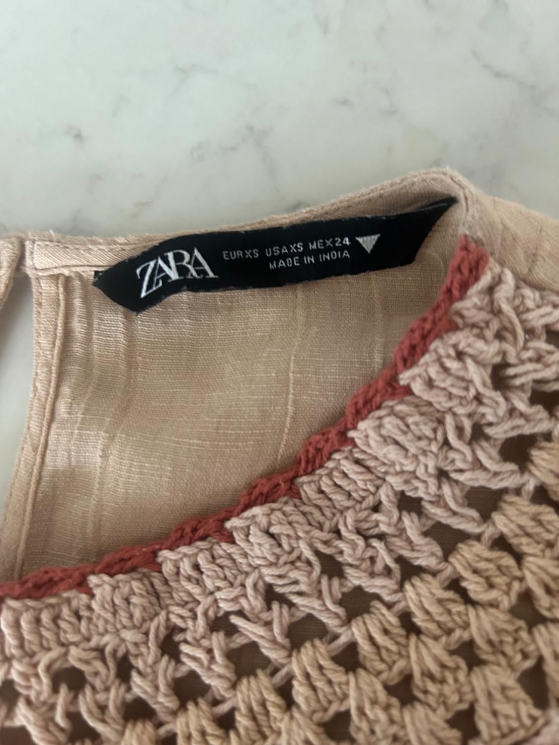LINEN BLEND CROCHET TOP - Image 6