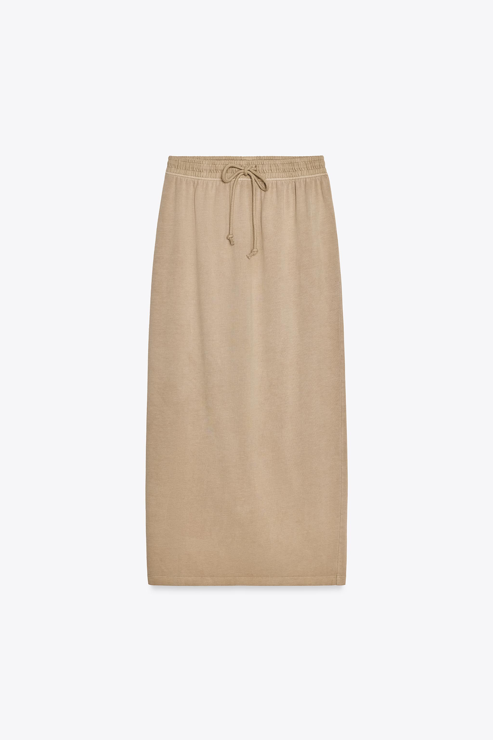 WASHED EFFECT MIDI SKIRT