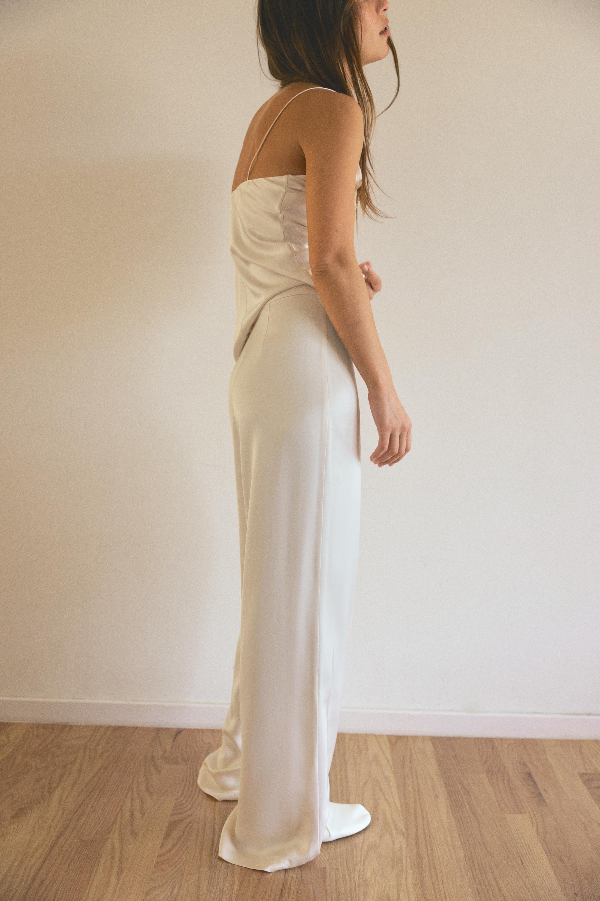 100% VISCOSE SATIN EFFECT PANTS