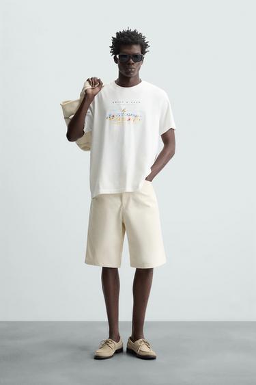 Zara CONTRAST PRINT T-SHIRT - Oyster-white - Image 0