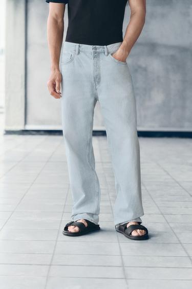Zara 直筒版牛仔褲 - 淡藍色