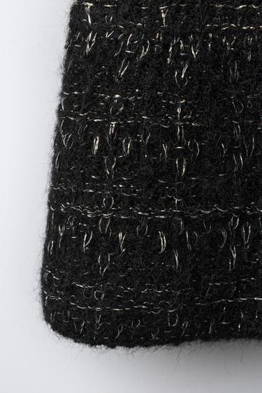 SPARKLY VELVET BOW KNIT DRESS - Black by Zara - Image 3
