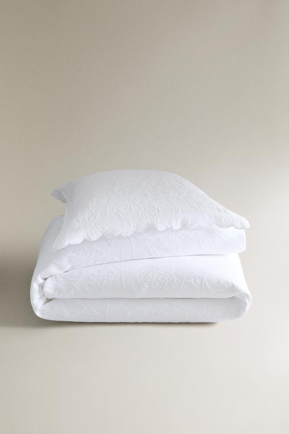COLCHA DE ALGODÃO EM JACQUARD - Branco da Zara - Imagem 0