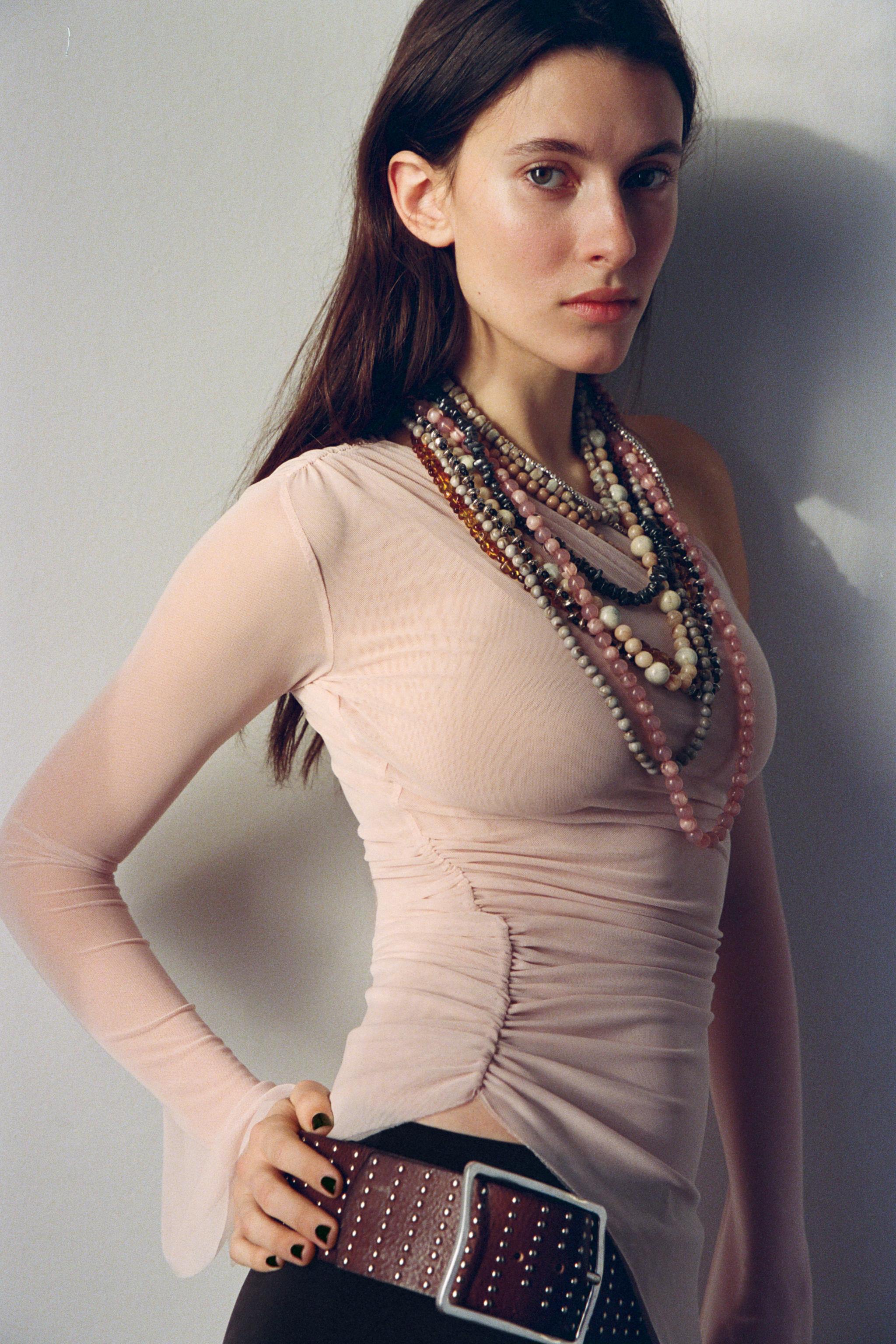 Asymmetric Ribbon Top herlipto - メルカリ