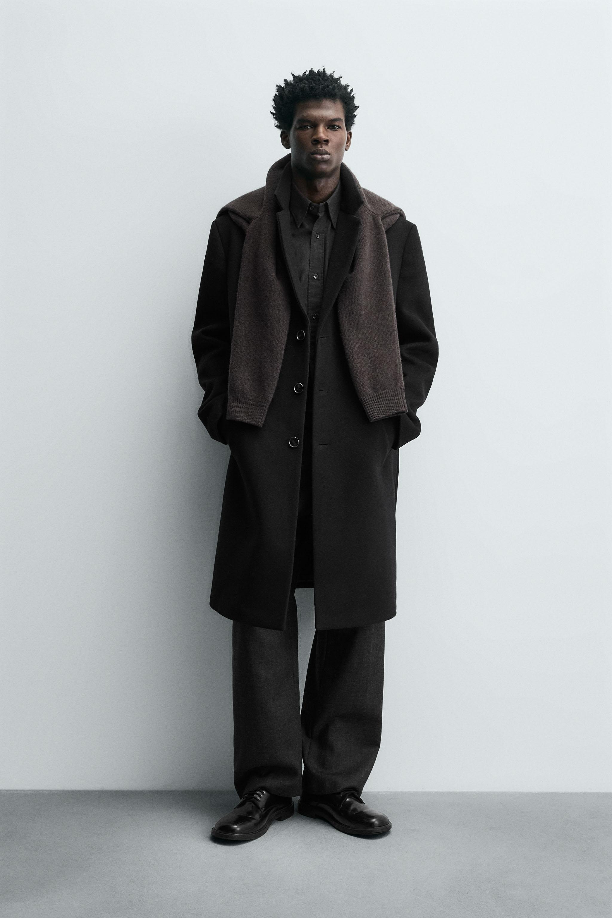 Long Coat Mens Black Dress Coats Mens Black Tweed Overcoat: Luxury Double Breasted Long Trench Coat Long Coat Mens Black Dress Coats Mens Black Tweed Overcoat: Luxury Double Breasted Long Trench Coat