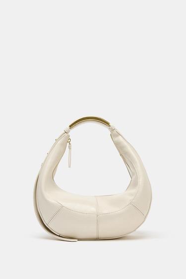 BOLSO OVALADO ASA METÁLICA - blanco de Zara
