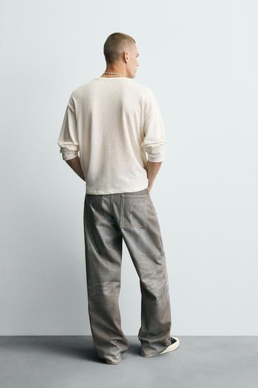 PRINTED BAGGY FIT JEANS - Blue by Zara - Image 2