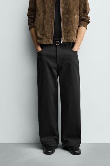 RELAXED FIT TROUSERS - Black by Zara