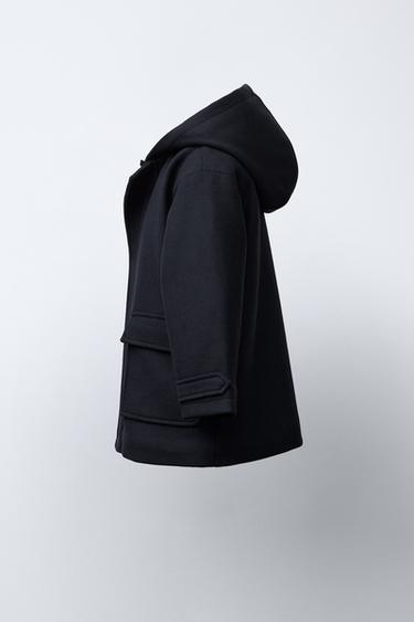 DUFFLE COAT WITH FAUX SHEARLING LINING - Navy blue by Zara