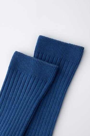 LONG RIBBED SOCKS - Bluish by Zara - Image 1