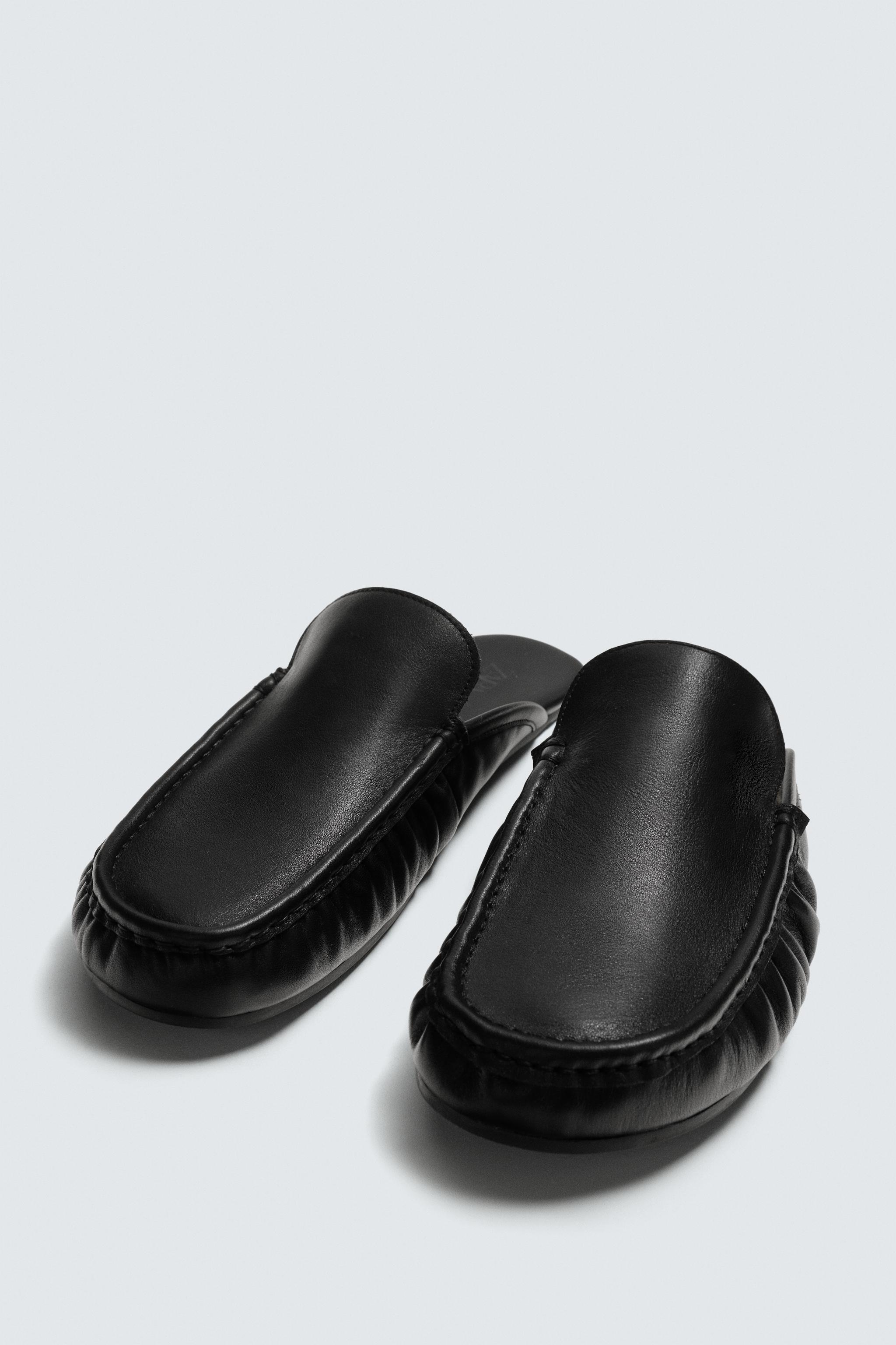 LEATHER MULE LOAFERS - Black | ZARA Singapore