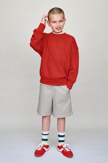 LINEN AND COTTON BERMUDA SHORTS - Stone by Zara