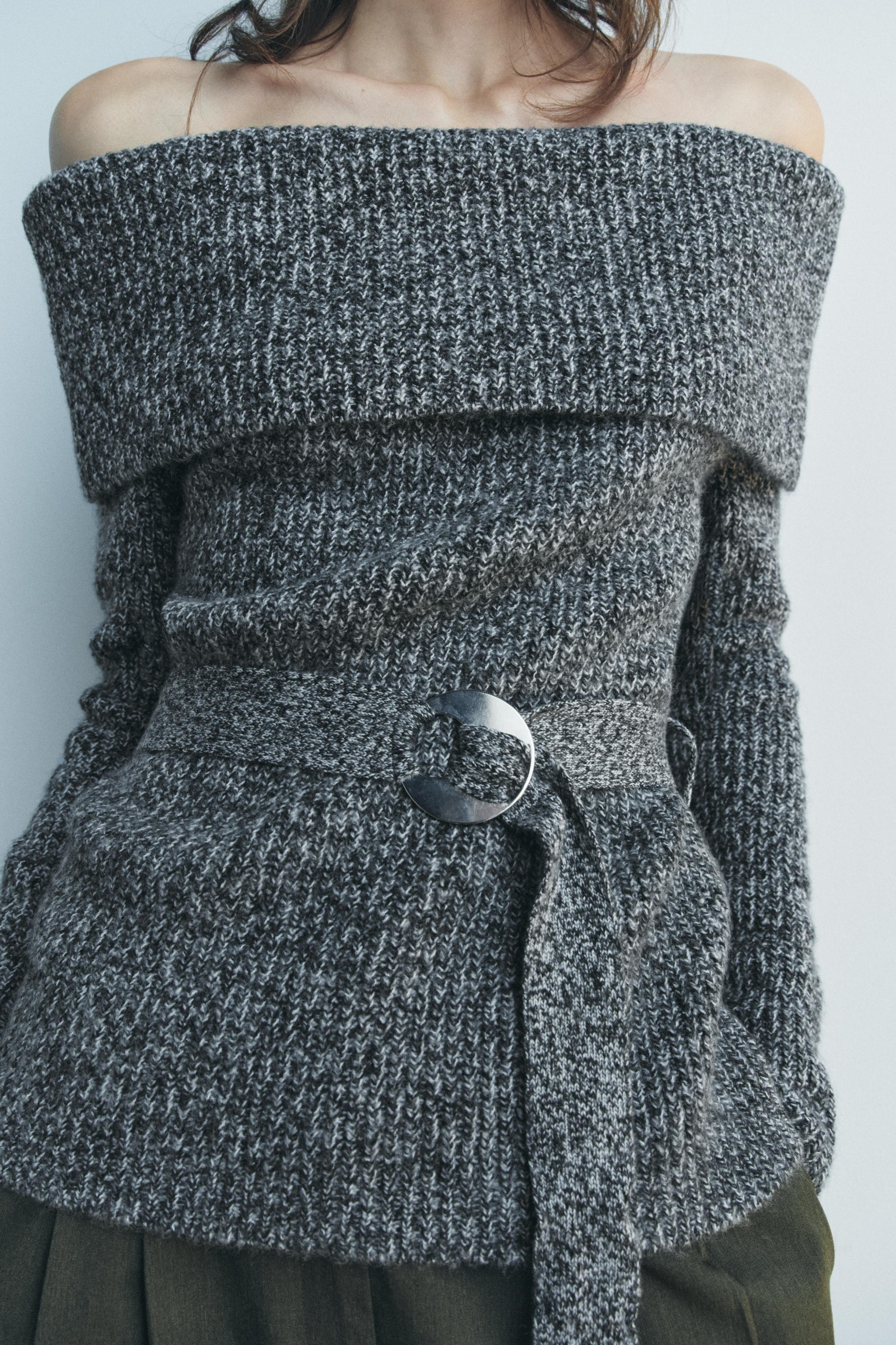 Zara shoulder sweater sale