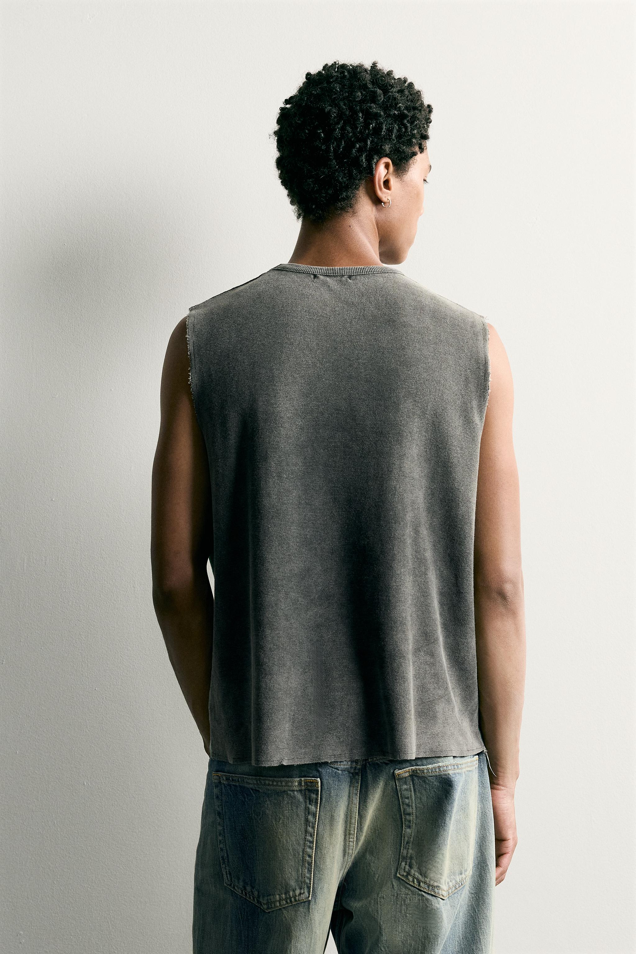 WASHED PRINTED KNIT TANK TOP