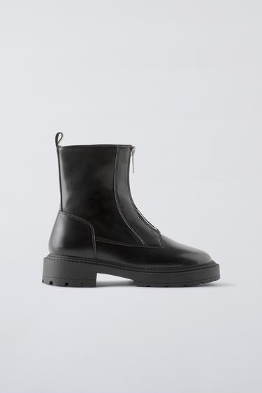 ZIPPED ANKLE BOOTS - Black by Zara - Image 0