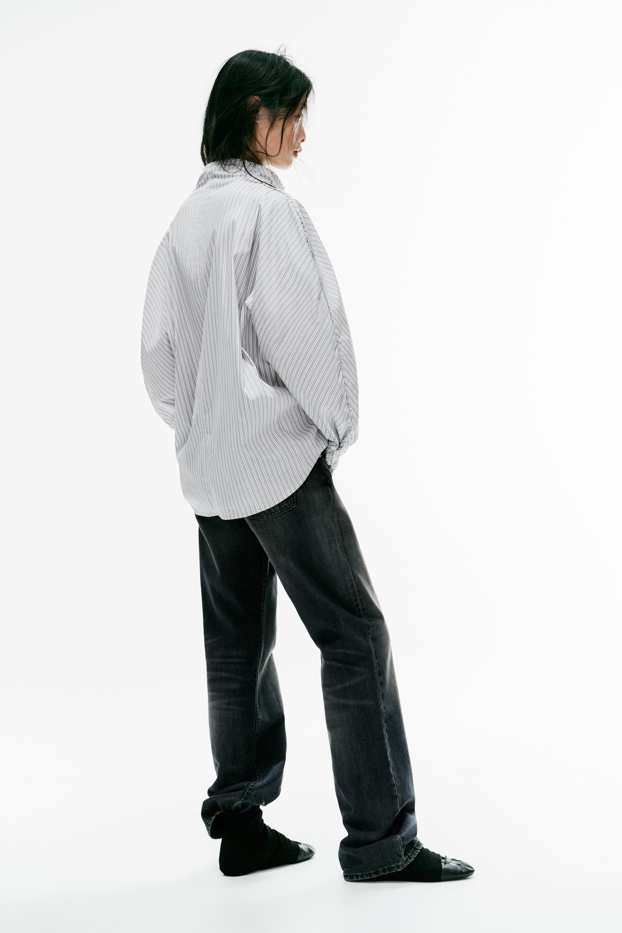 STRIPED POPLIN SHIRT WITH VOLUME