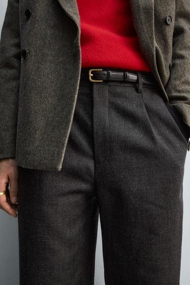 БРЮКИ ИЗ 100% ШЕРСТИ С ЗАЩИПАМИ — LIMITED EDITION — АНТРАЦИТОВО-СЕРЫЙ от Zara