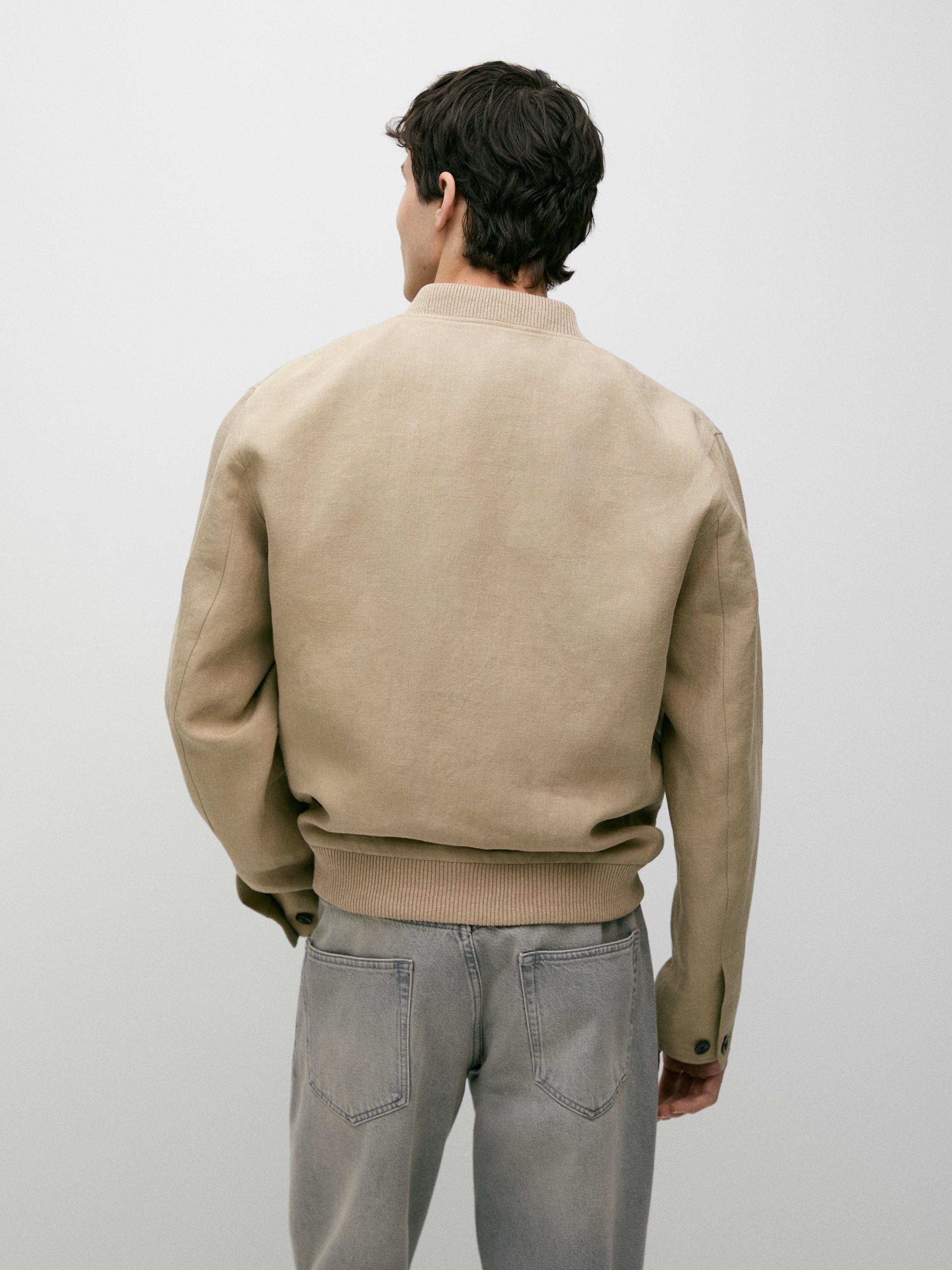 Veste bomber en lin