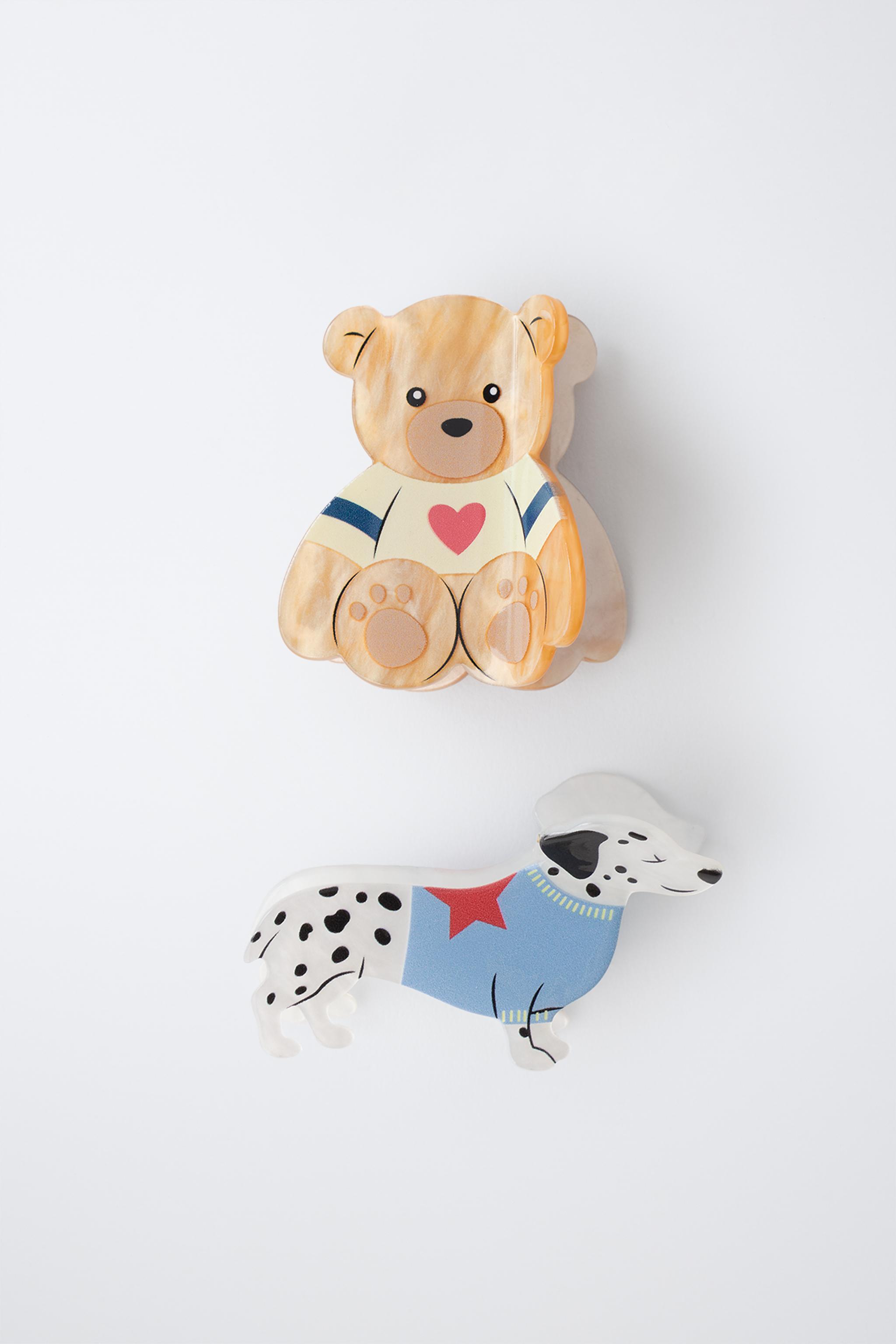 LOT DE DEUX PINCES OURS ET CHIEN