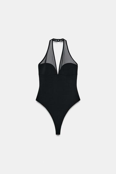 BODY HALTER COMBINÉ - Noir de Zara - Image 2