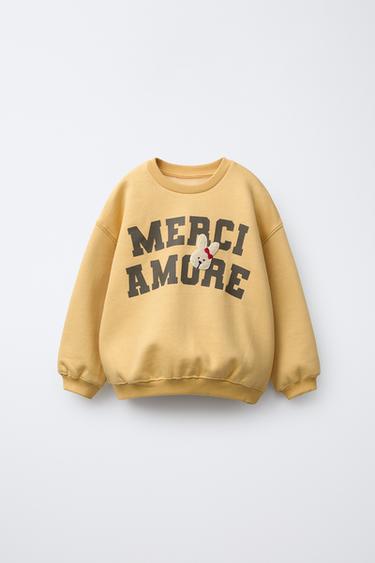 SUDADERA VARSITY APLIQUE PARCHE RIZO - Tostado de Zara