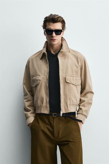 КУРТКА КЛАССИЧЕСКОГО КРОЯ ИЗ СТИРАНОГО ХЛОПКА — РЫЖЕВАТО-КОРИЧНЕВЫЙ от Zara