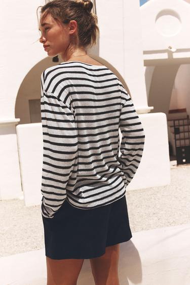 RUSTIC COTTON T-SHIRT - striped by Zara - Image 2