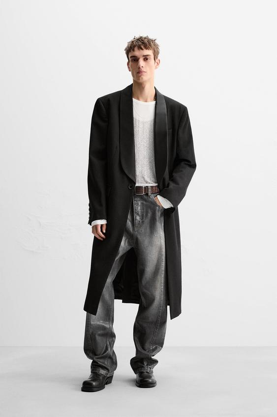 Overcoat Cappotto Nero Lungo Uomo Zara Kalinga Ashok Zara Cappotto
