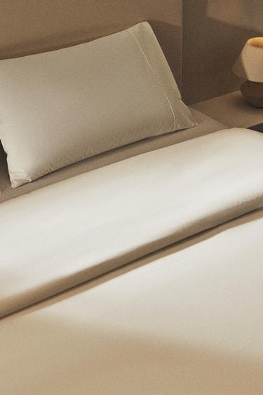 PERCALE DUVET COVER (300 THREAD COUNT) - Ecru by Zara