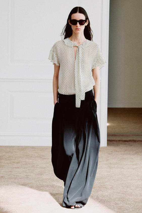 TIED POLKA DOT BLOUSE ZW COLLECTION from Zara - $59.90