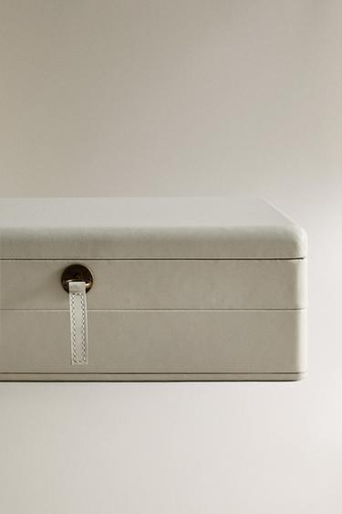 LEATHER JEWELLERY BOX WITH KEY - White by Zara - Image 3