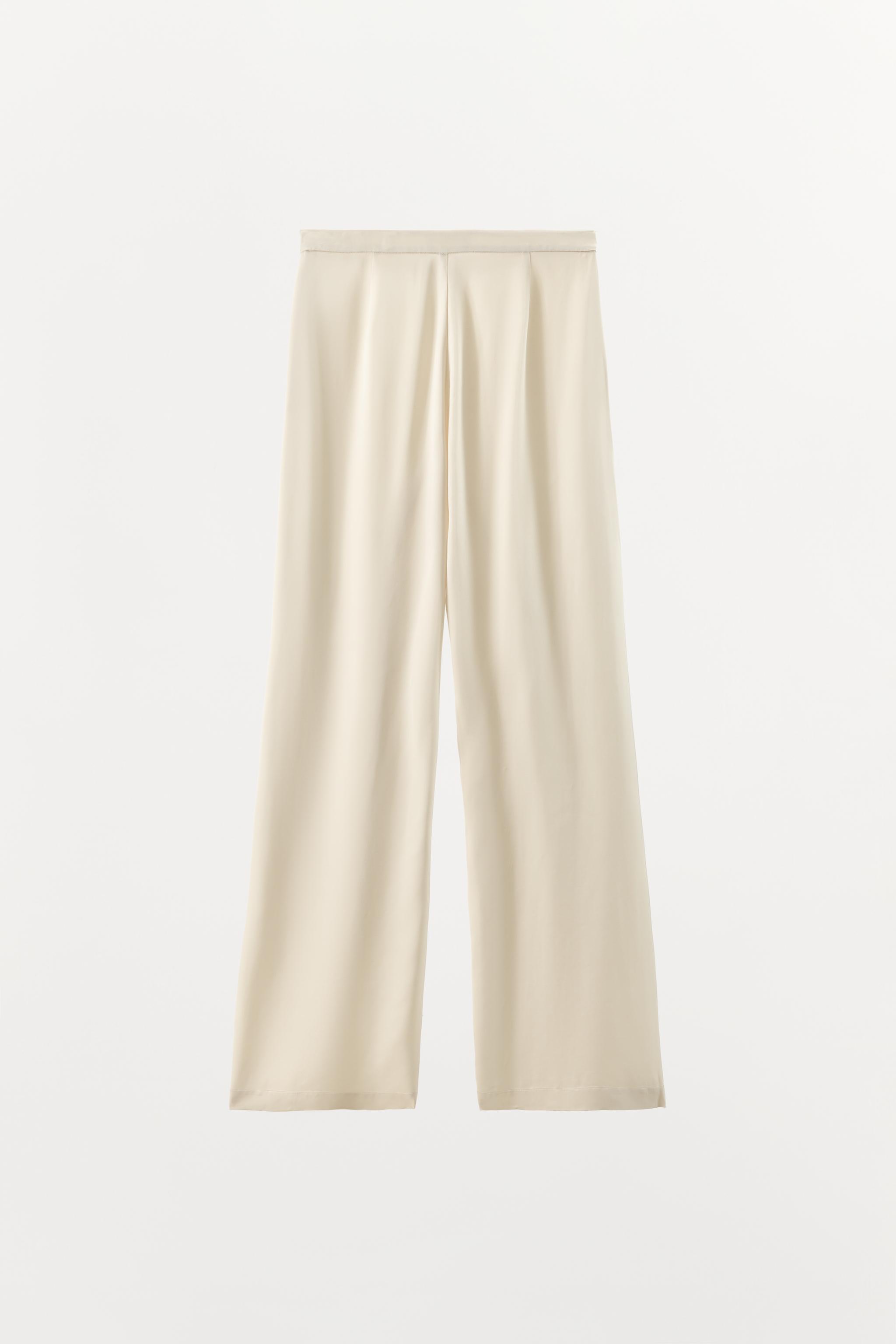 100% VISCOSE SATIN EFFECT PANTS