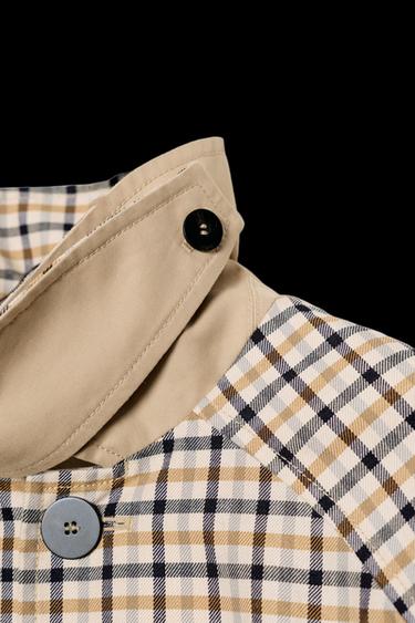 TRENCH CUADROS REVERSIBLE ZW COLLECTION - Beige-marro de Zara