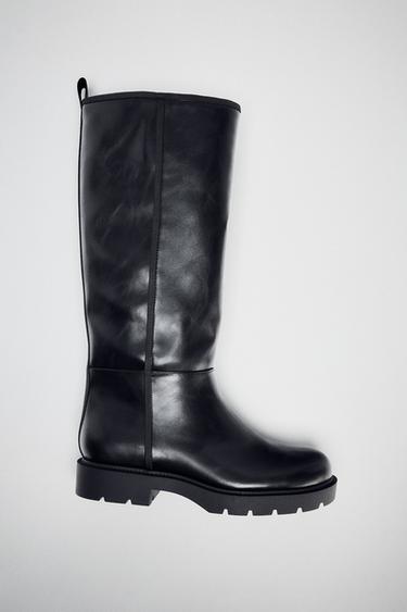 TOPSTITCHED BOOTS - Black by Zara
