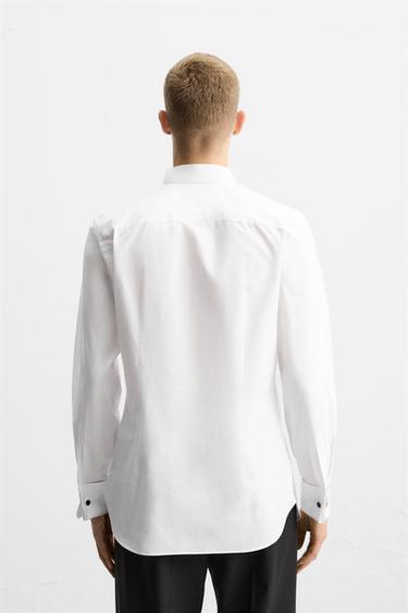 LIMITED EDITION TUXEDO-STYLE COLLAR SHIRT WITH BIB - White by Zara - Image 2