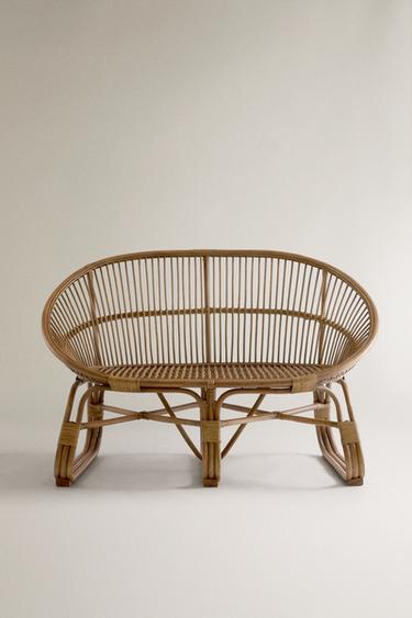 RATTAN COUCH WITH RODS - Light beige by Zara