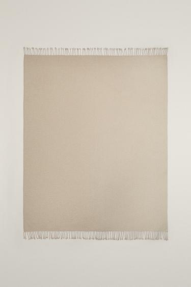 Zaras PLÄD I CHENILLE - Ljust beige - Bild 0