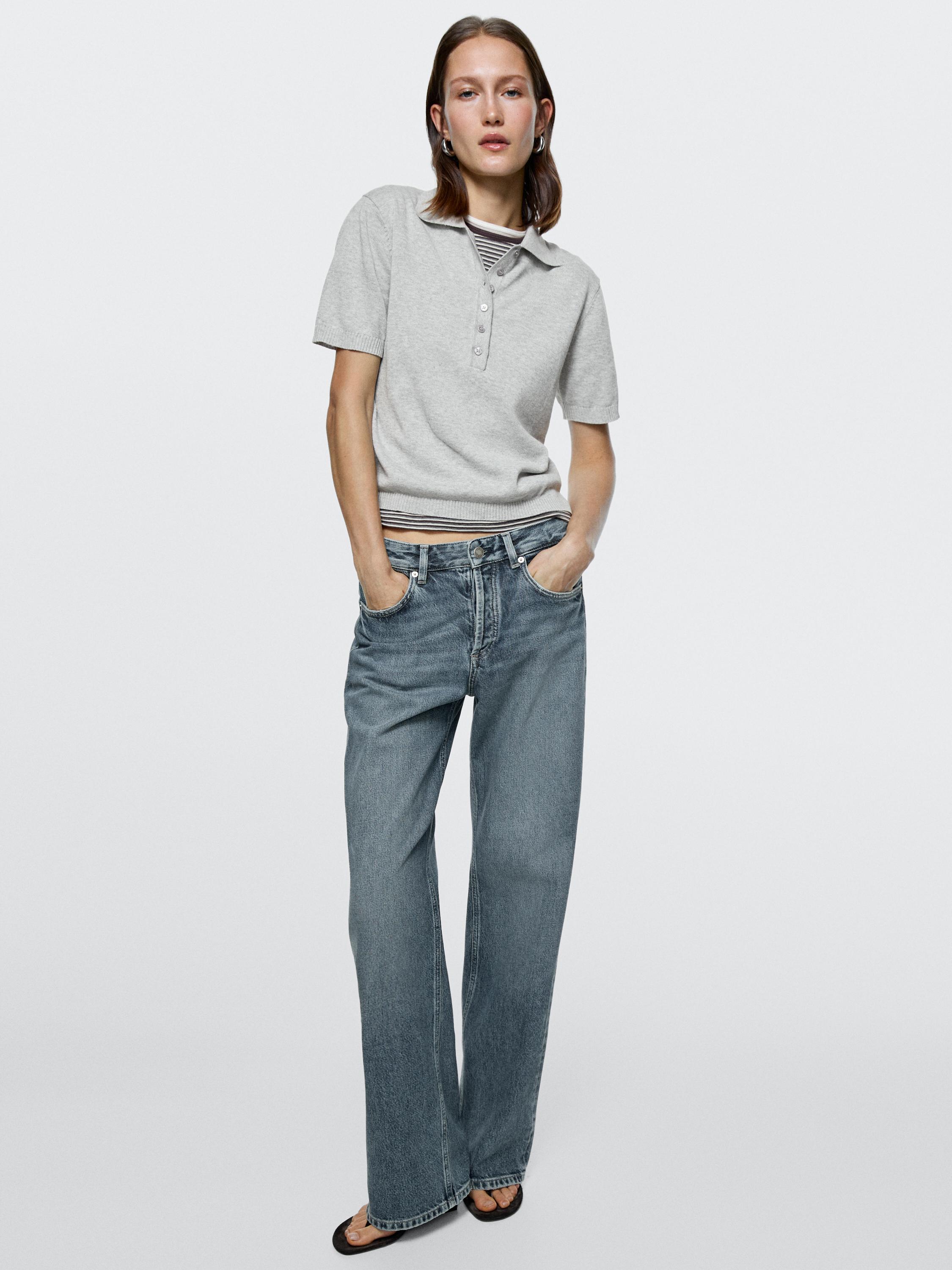 Mid-rise wide-leg jeans