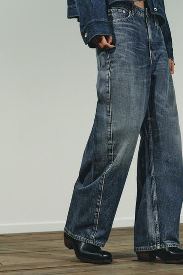 JEANS TRF BAGGY BARREL TIRO MEDIO - Azul de Zara