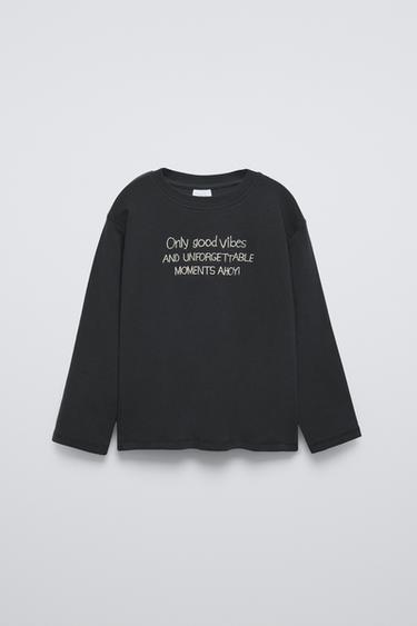 T-shirt Zara Manches Longues Pour Fille - Taille 11-12 Ans, Occasion Très Bon État