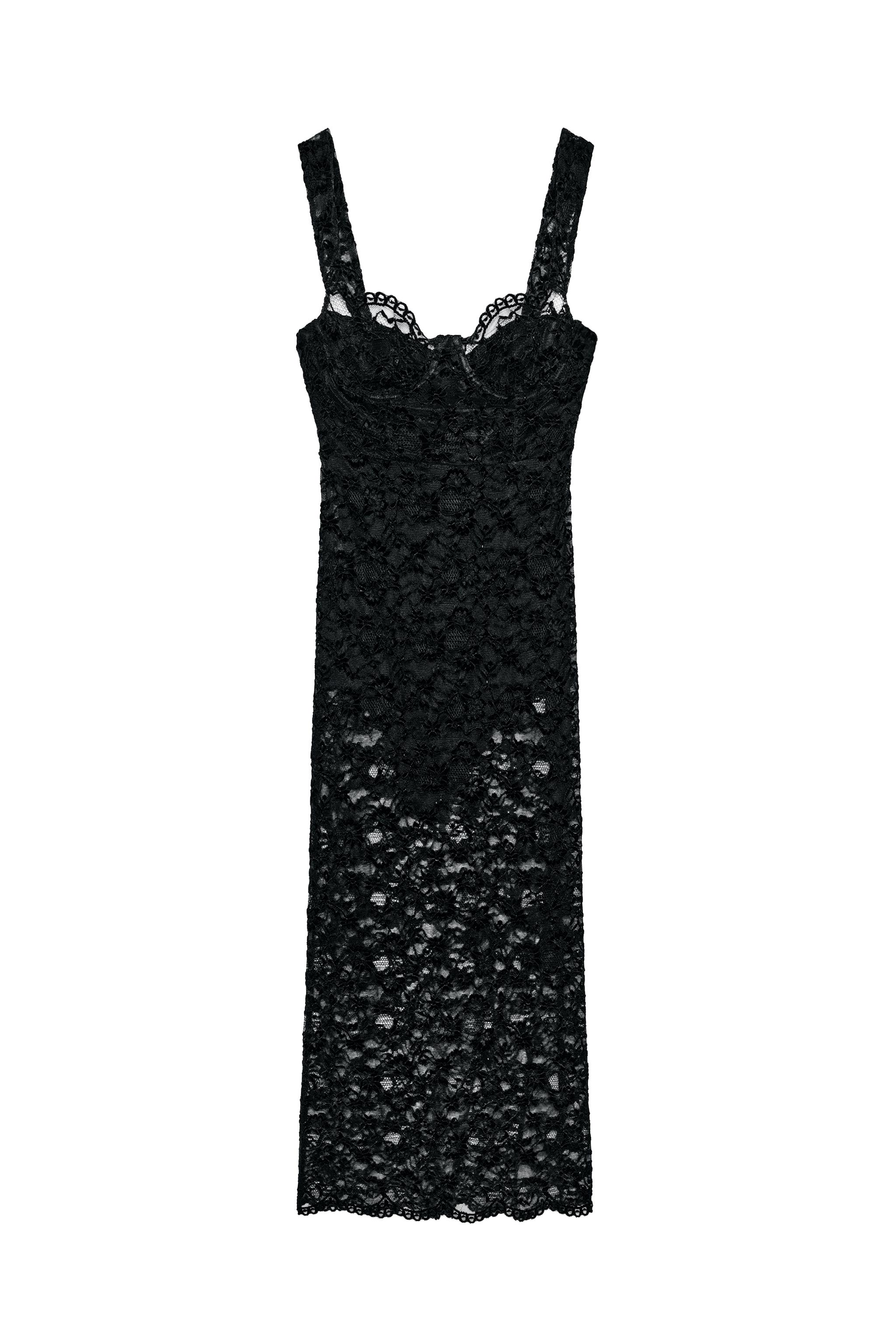 LACE MIDI DRESS - Ecru | ZARA United States
