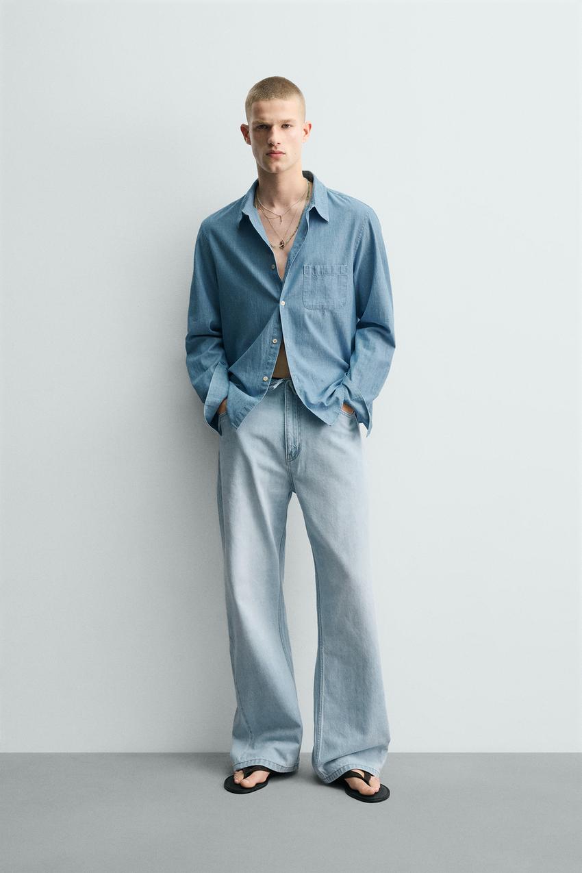 フレアフィットデニムパンツ - ライトブルー | ZARA Japan / 日本