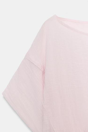 CAPE SHIRT WITH ADJUSTABLE HEM - Light pink by Zara - Image 6