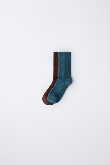 2-PACK OF LONG RIBBED SOCKS - Blue by Zara