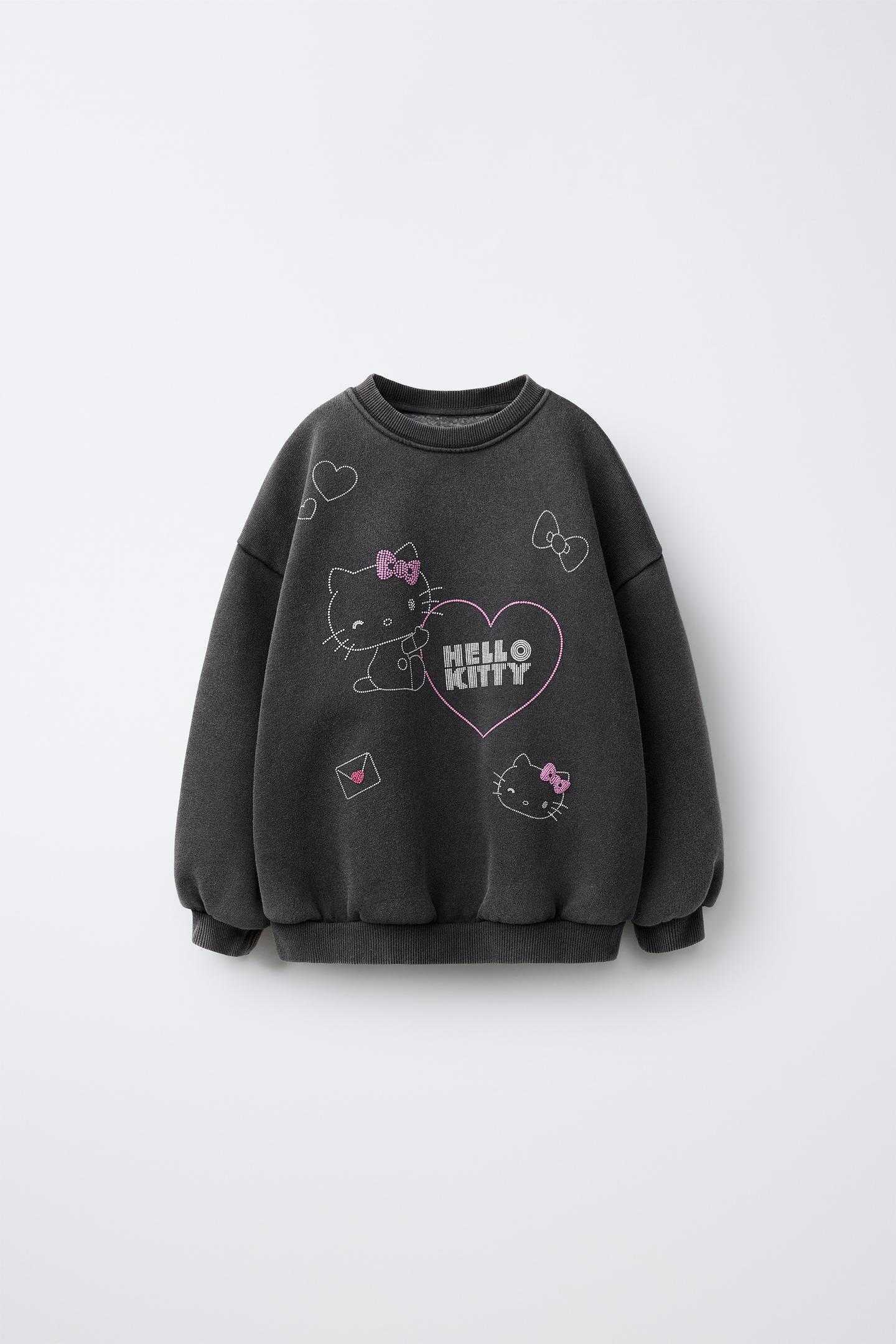 Детская толстовка Zara Hello Kitty © Sanrio, цвет: Антрацитовый серый — фото 1