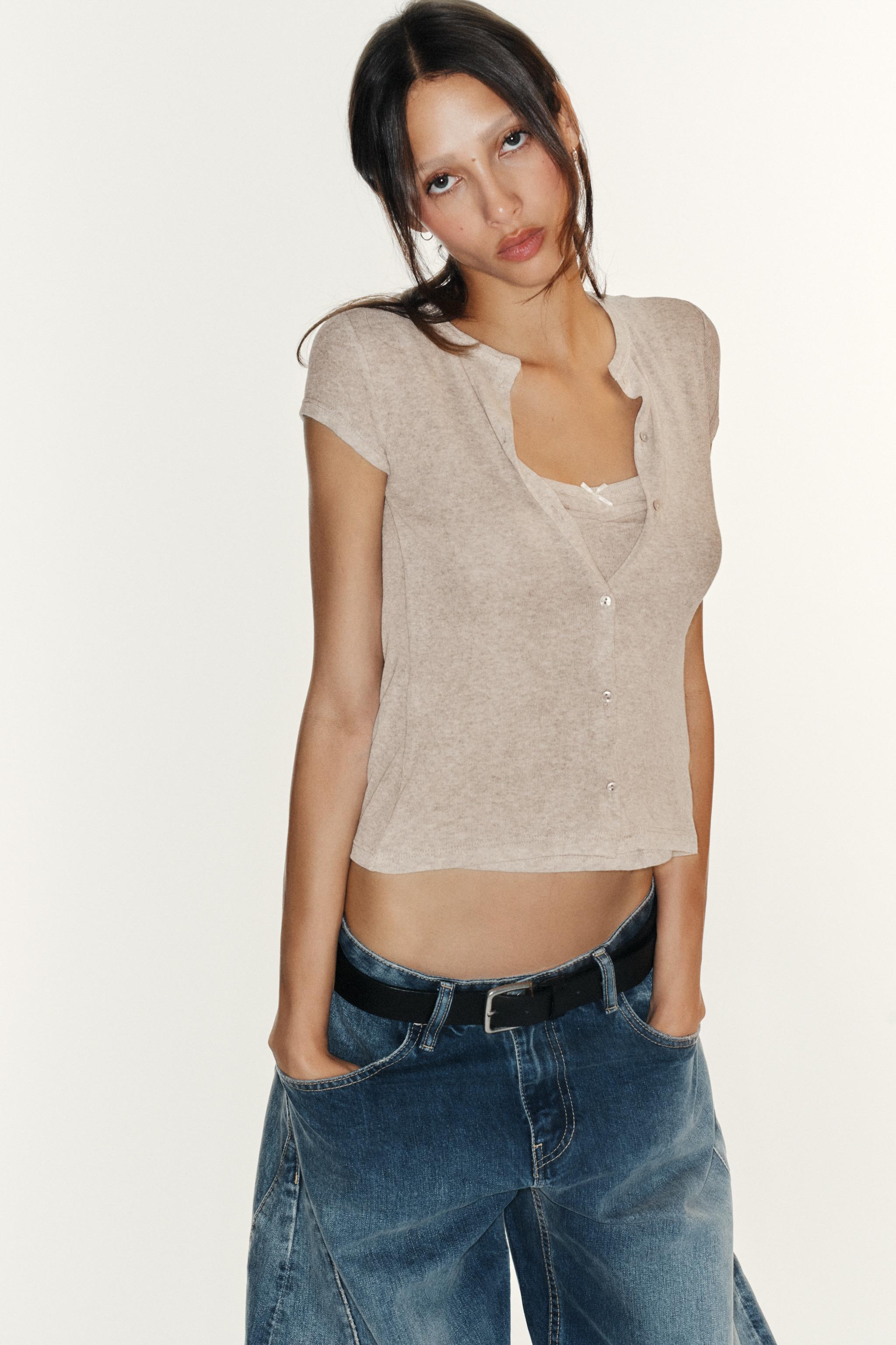 COMBINATION BOW TOP — Beige marl